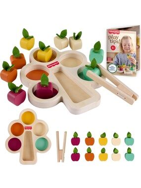 NIB• Fisher-Price Wood Montessori Toy Sorting Tree | 12 Pieces